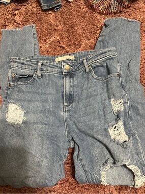 Tractr Light Blue Ripped Skinny Jeans